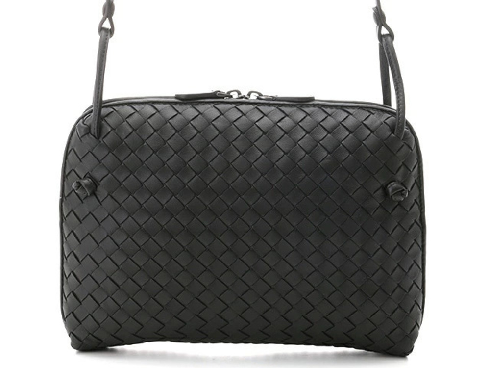BOTTEGA VENETA Nero Black Intrecciato Nappa Nodini Bag Black